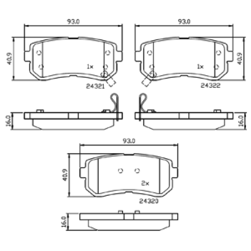 DriveTec Brake Pads DBPPAD1952